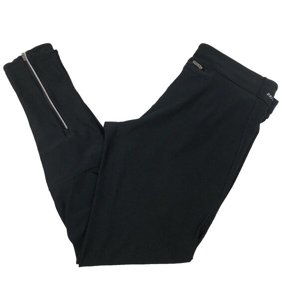 Nike Pants Womens Large Black Dri-FIT Running Leggings Zip Ankle Compression - Picture 10 of 16